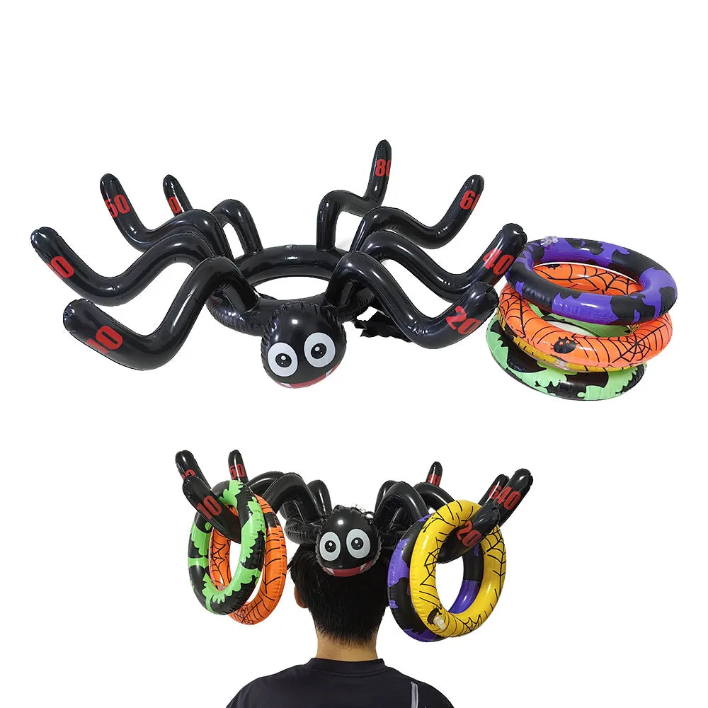 Halloween Inflatable Toss Game – Witch’s Hat or Spider Hat Ring Throw
