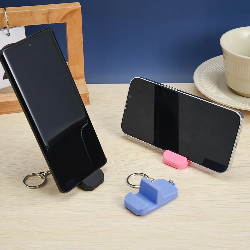 Mini Silicone Phone Stand Key Ring – Portable Bracket Holder for Smartphones