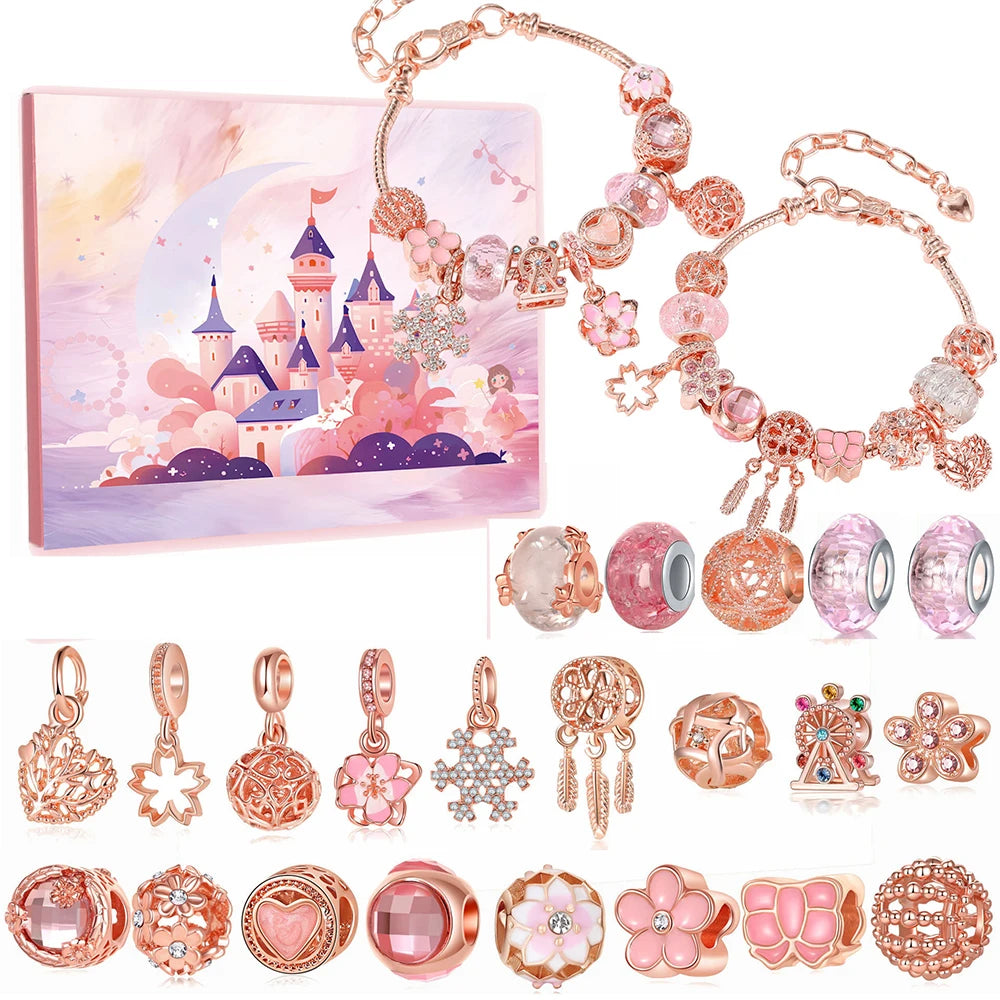 24-Day Christmas Countdown Calendar – DIY Charm Bracelet Kit Gift