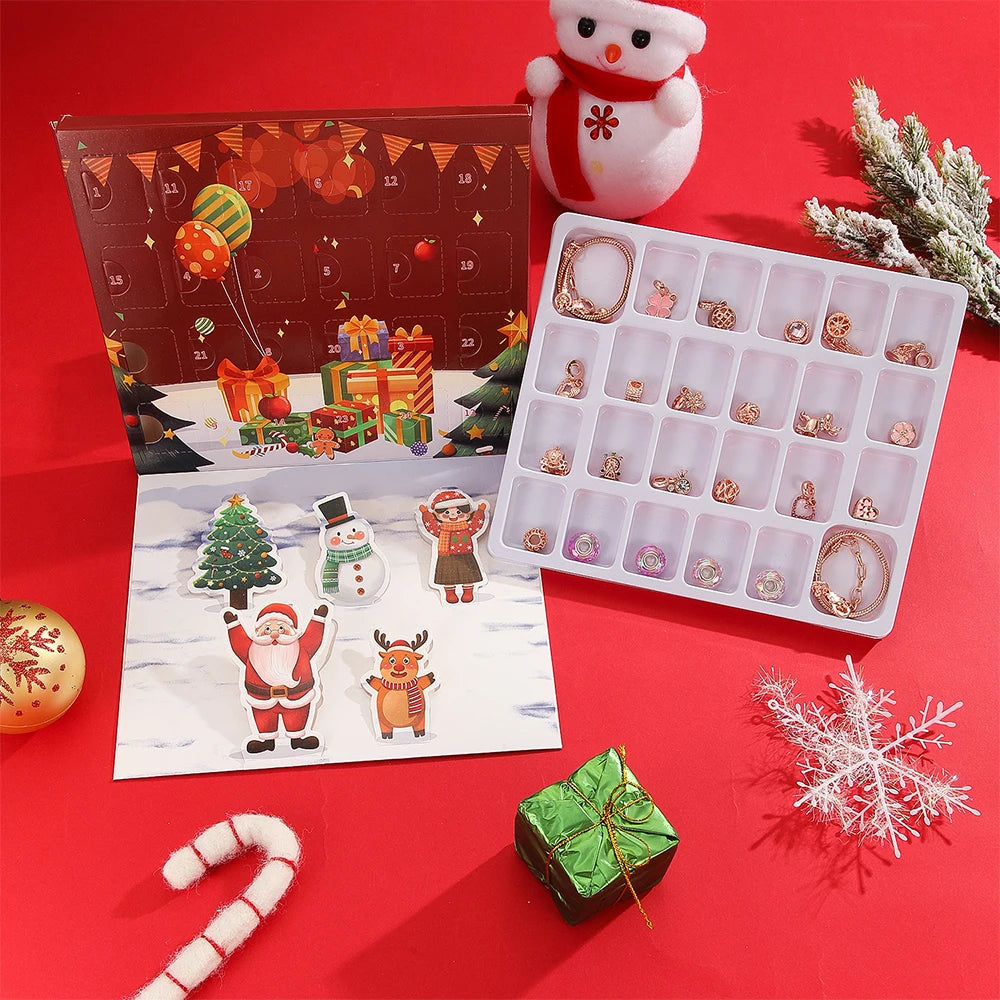24-Day Christmas Countdown Calendar – DIY Charm Bracelet Kit Gift