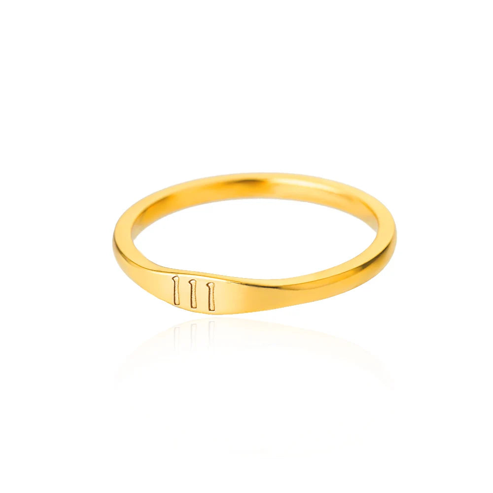 11:11 Angel Number Rings for Women – Gold Stainless Steel