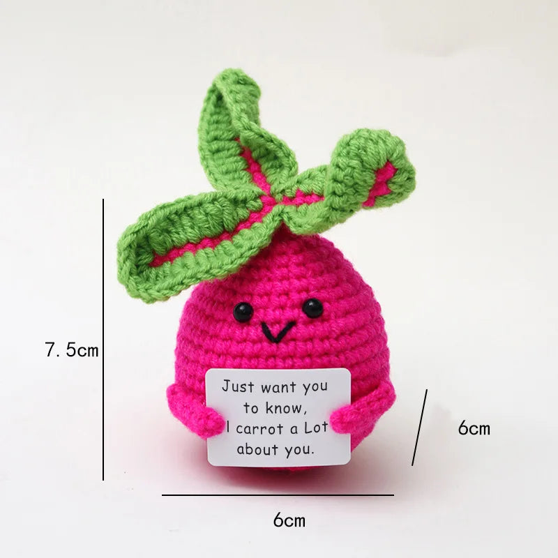 Positive Energy Crochet Pocket Wellbeing Hug Doll – Avocado, Bee, Turtle, Duck & More