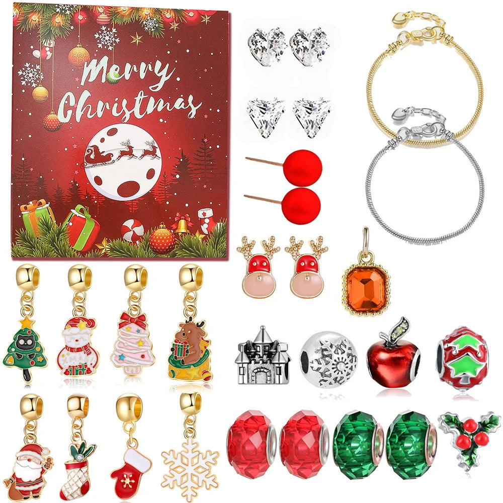 24-Day Christmas Countdown Calendar – DIY Charm Bracelet Kit Gift
