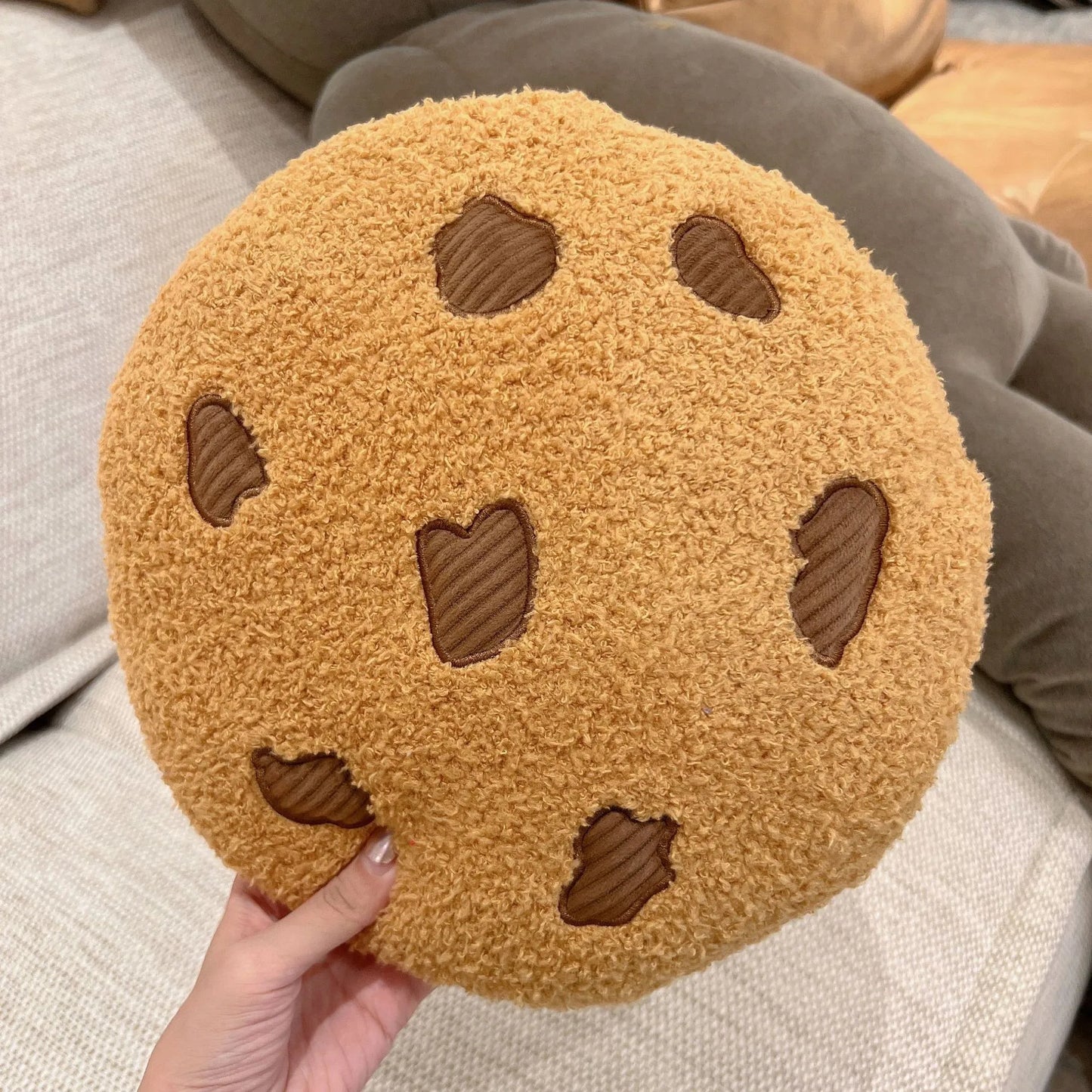 Cartoon Cookie Plush Cushion – Soft Food-Shaped Pillow for Kids & Room Décor