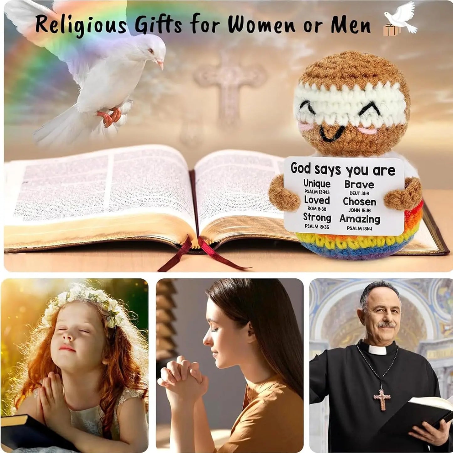 Positive Energy Crochet Pocket Wellbeing Hug Doll – Avocado, Bee, Turtle, Duck & More