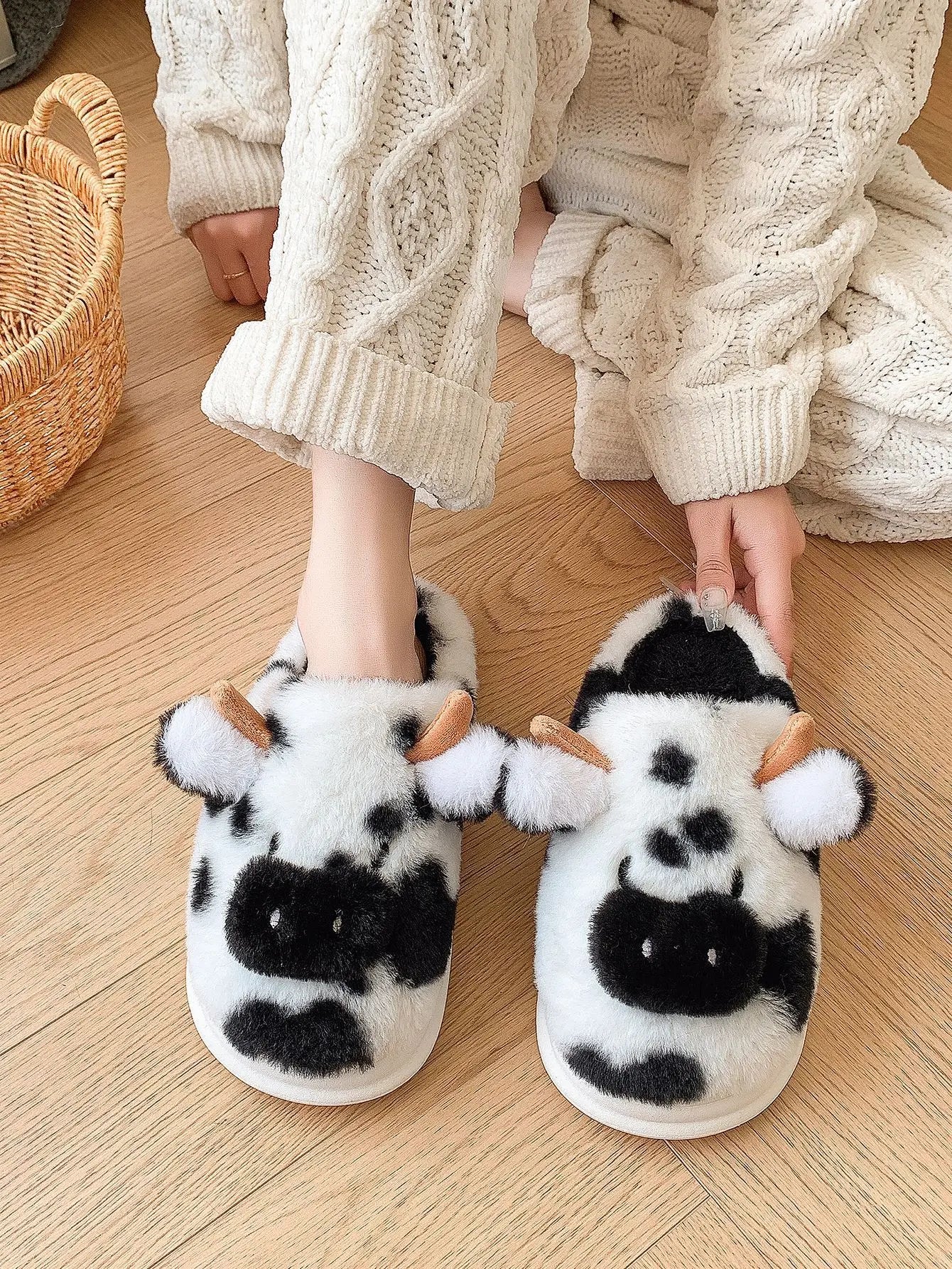 Women’s Cow Print Slippers