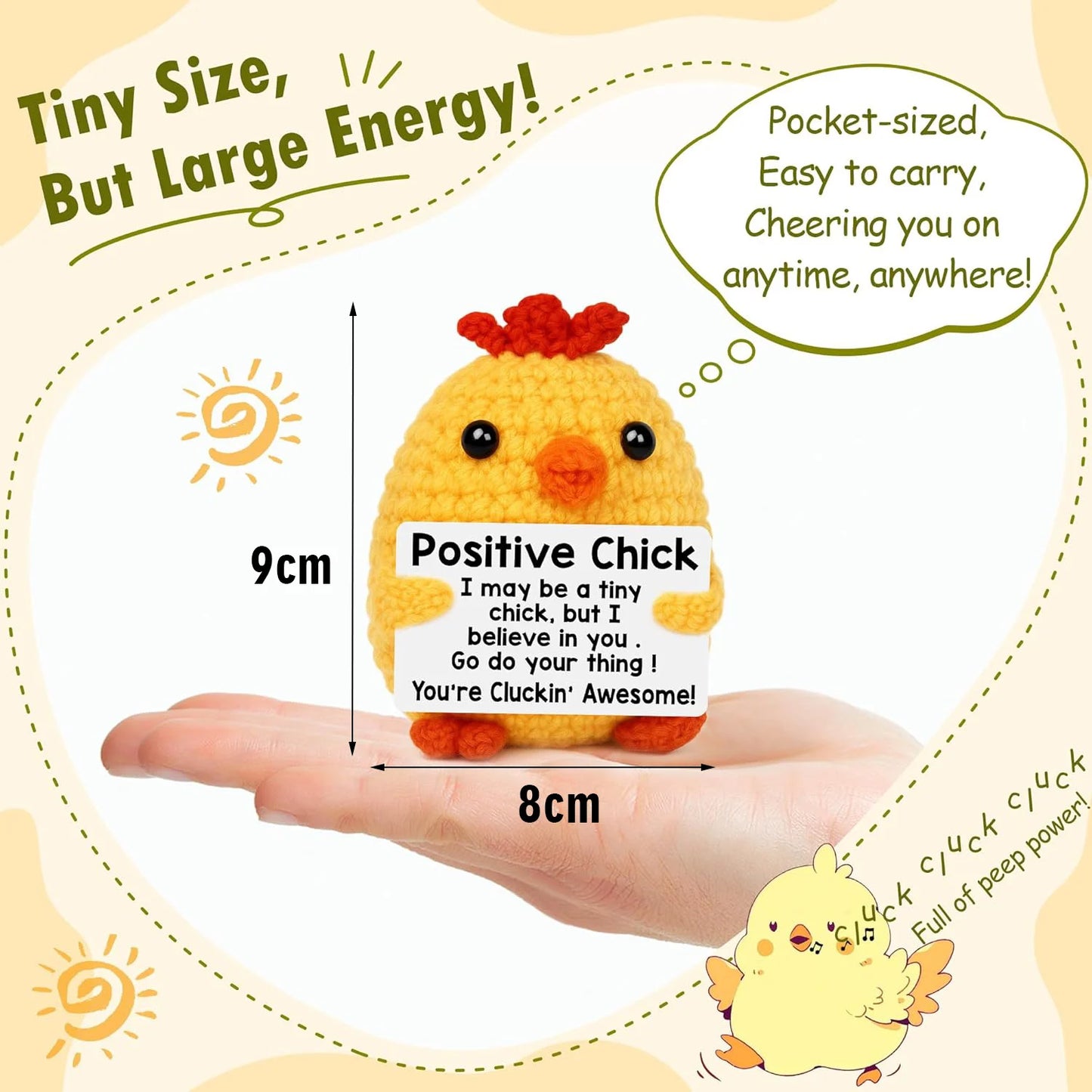 Positive Energy Crochet Pocket Wellbeing Hug Doll – Avocado, Bee, Turtle, Duck & More
