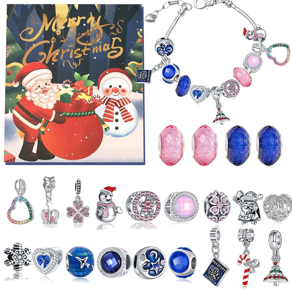 24-Day Christmas Countdown Calendar – DIY Charm Bracelet Kit Gift