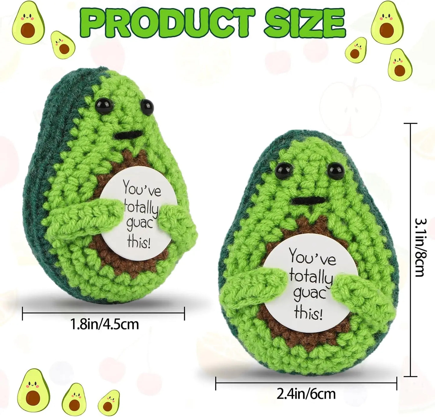 Positive Energy Crochet Pocket Wellbeing Hug Doll – Avocado, Bee, Turtle, Duck & More