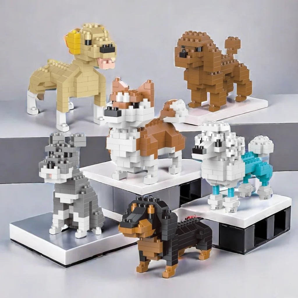 Mini Dog Building Block Kit – DIY Brick Model (Corgi, Poodle, Husky, Dachshund)