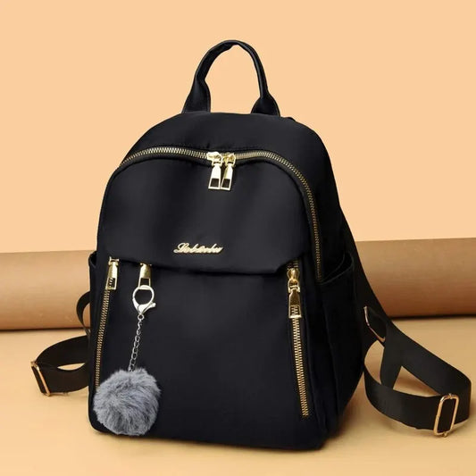 Black Large Capacity Travel Backpack – Unisex Student School Bag, Fabric