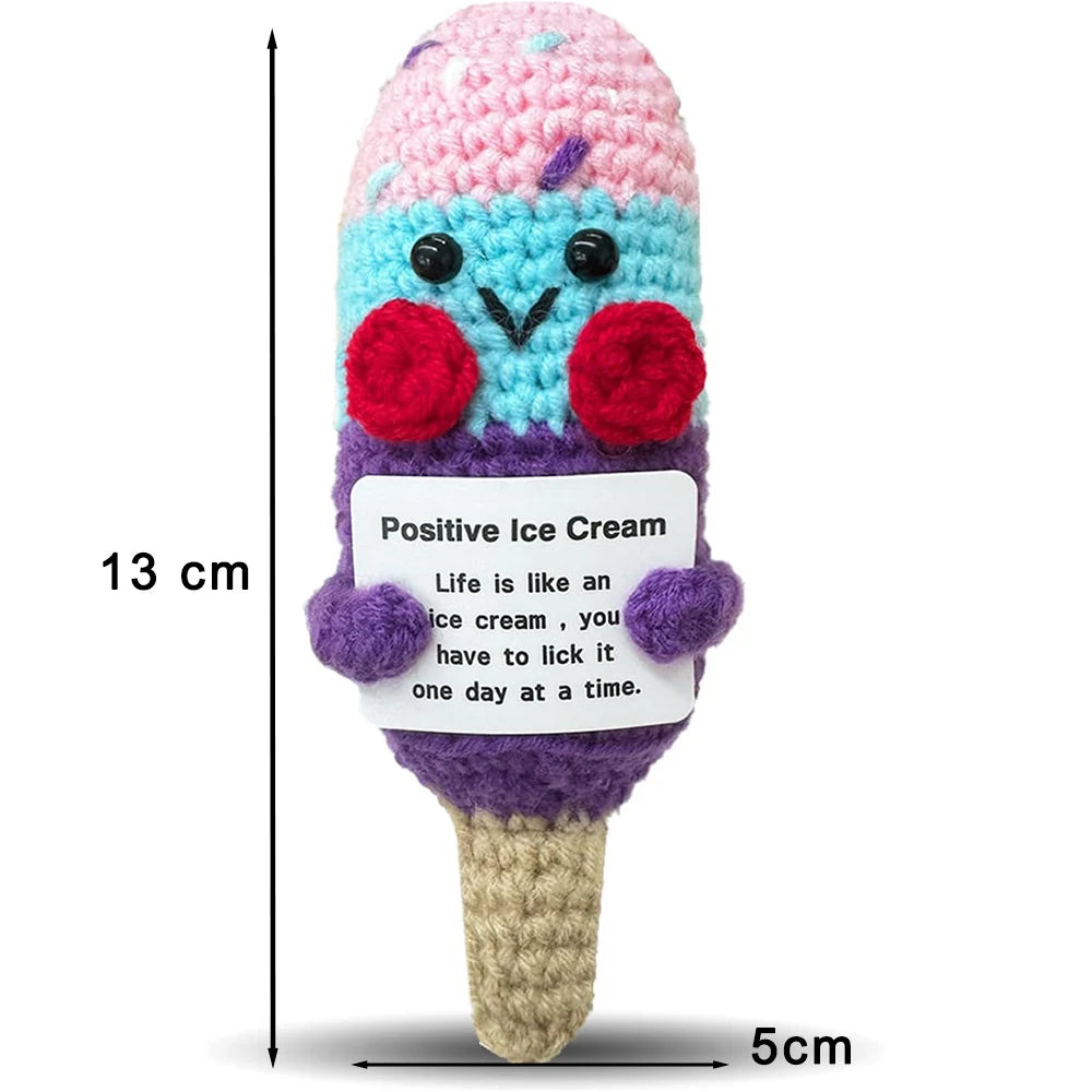 Positive Energy Crochet Pocket Wellbeing Hug Doll – Avocado, Bee, Turtle, Duck & More